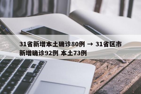 31省新增本土确诊80例 → 31省区市新增确诊92例 本土73例