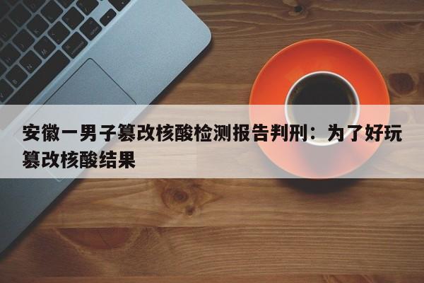 安徽一男子篡改核酸检测报告判刑:为了好玩篡改核酸结果